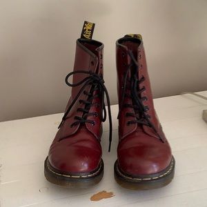 Dr. Martens Cherry Red Leather Boots